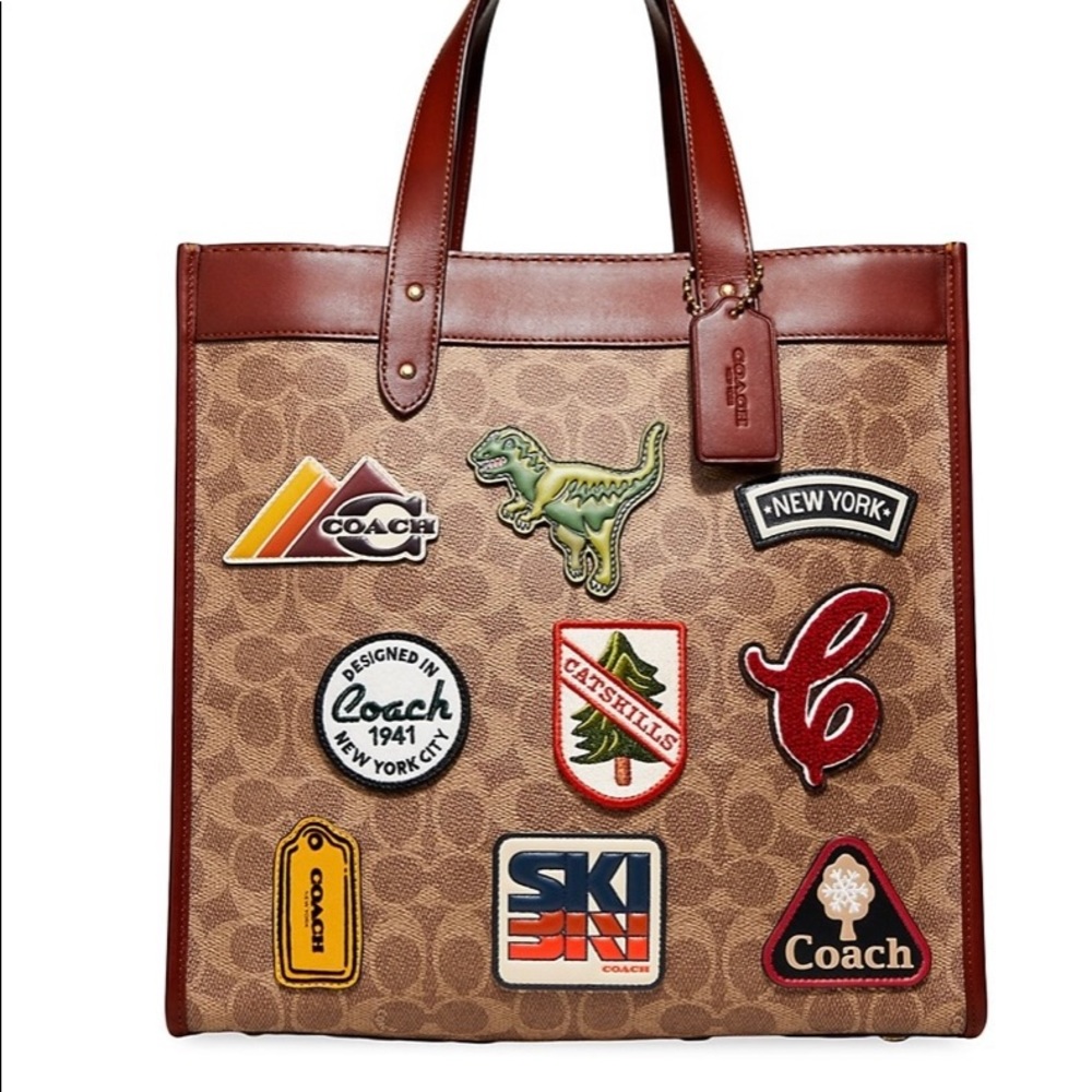 Coach multi patch tote bag
